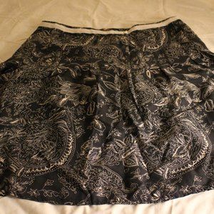 Black and White Silk Lined Esprit Skirt